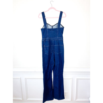 Good American The 70s Icon Denim Playsuit Size 3