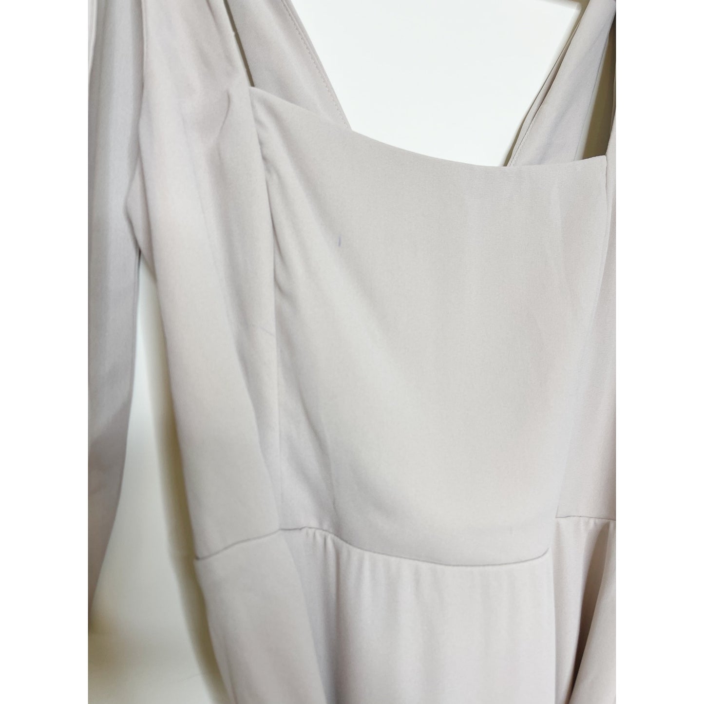 Show Me Your Mumu Claire Midi Dress in Soft Beige Chiffon Size Medium