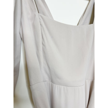 Show Me Your Mumu Claire Midi Dress in Soft Beige Chiffon Size Medium
