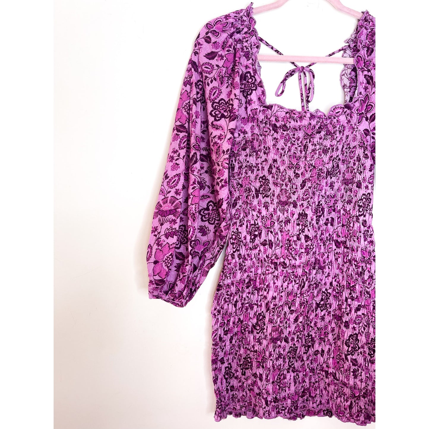 Free People Smock It To Me Mini Dress in Azalea Combo Size XS  FRE362