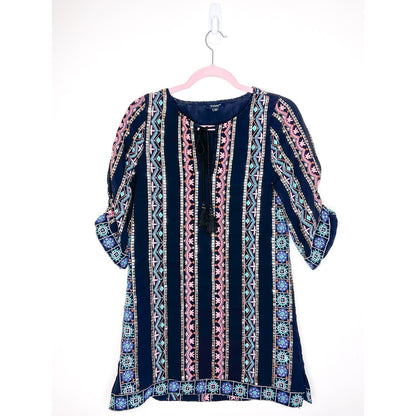 Tolani Kailani Hacienda Embroidered Tunic Dress Size XS