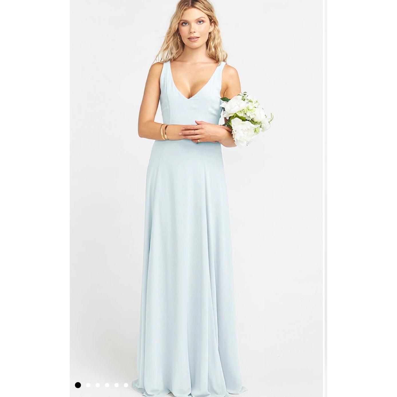 Show Me Your Mumu Jenn Maxi Dress in Icy Blue Chiffon Size Large
