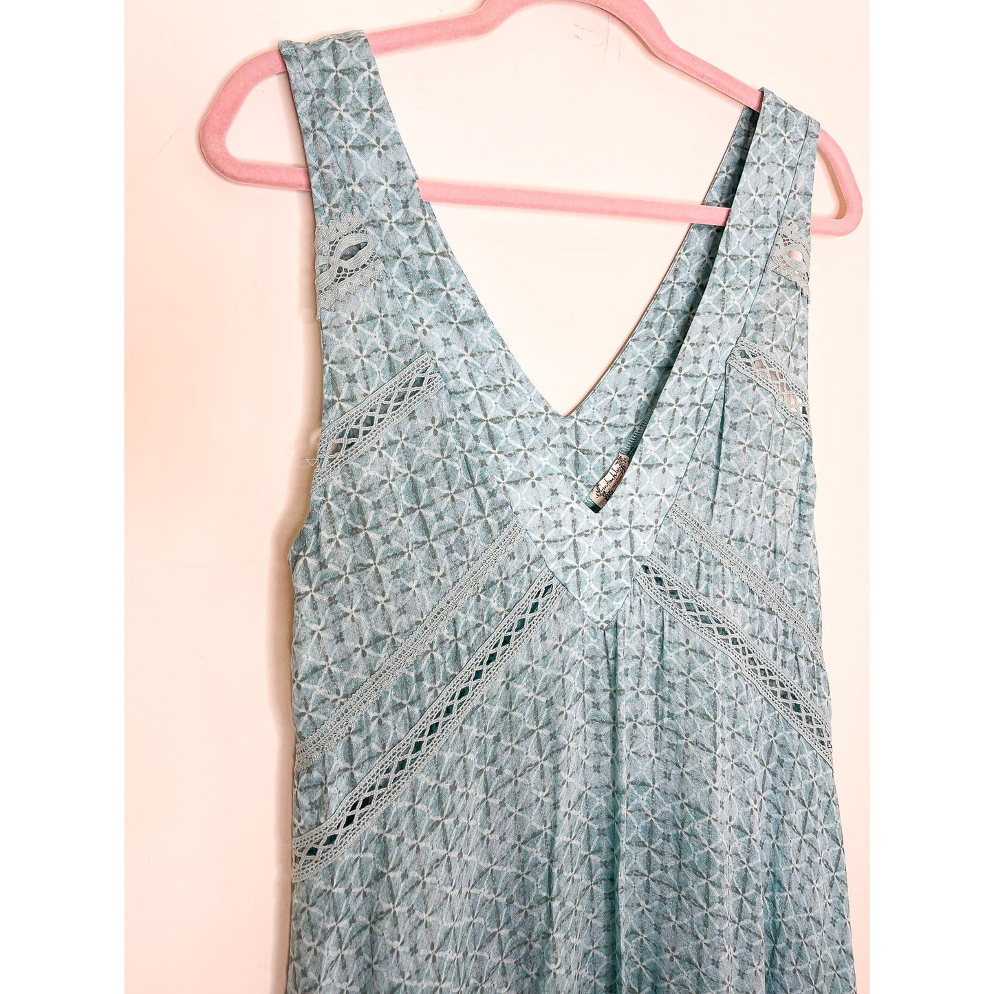Free People Light Blue Let it Happen Mini Slip Dress Size XS