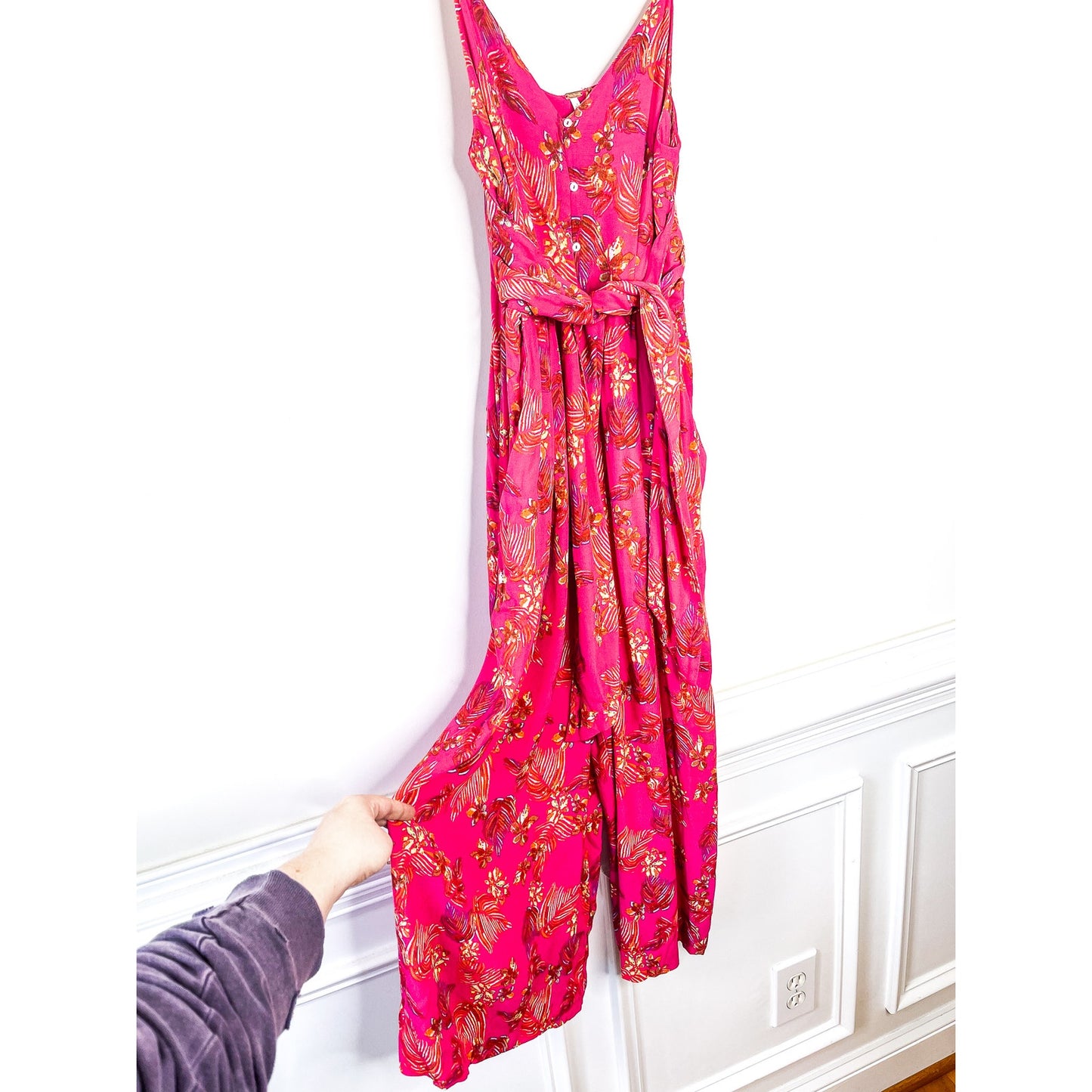 Free People Hot Tropics Jumpsuit in Pink Combo Size 2