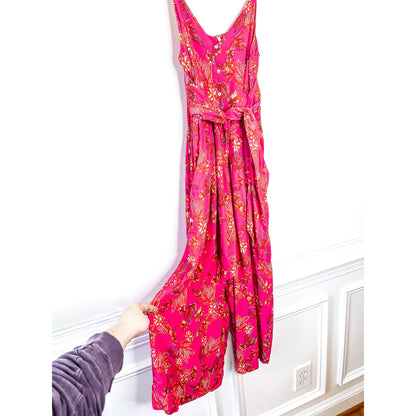 Free People Hot Tropics Jumpsuit in Pink Combo Size 2