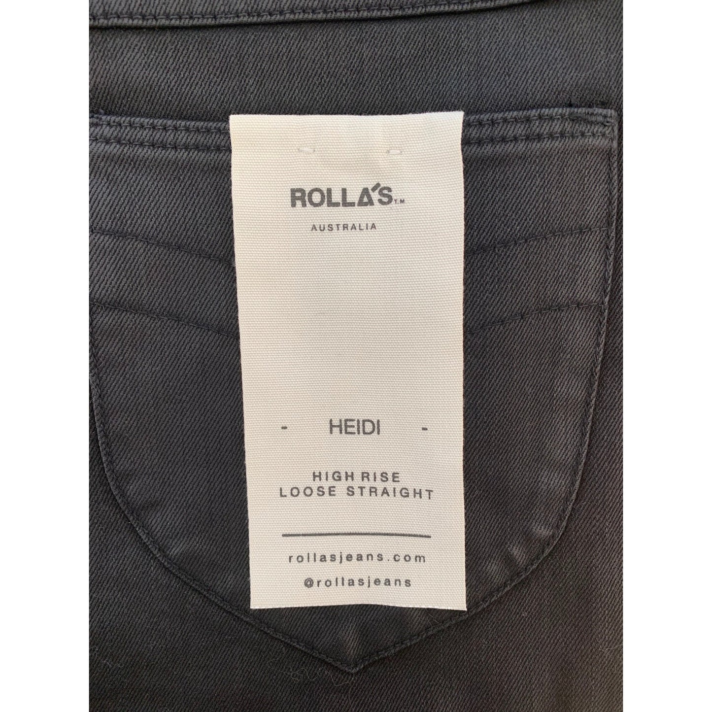 Rolla's Heidi Jean High Rise Loose Straight Coated Black Size 29 Zip Fly Pockets