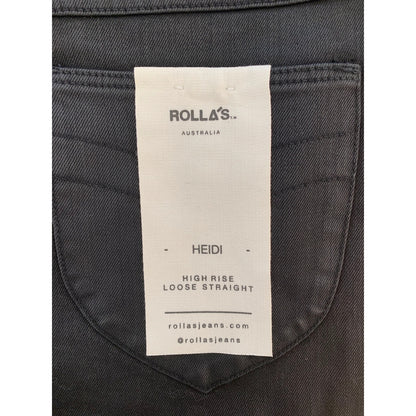 Rolla's Heidi Jean High Rise Loose Straight Coated Black Size 29 Zip Fly Pockets