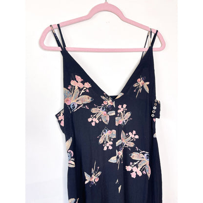 Free People Dream Big Jumpsuit in Black Floral Size Small
