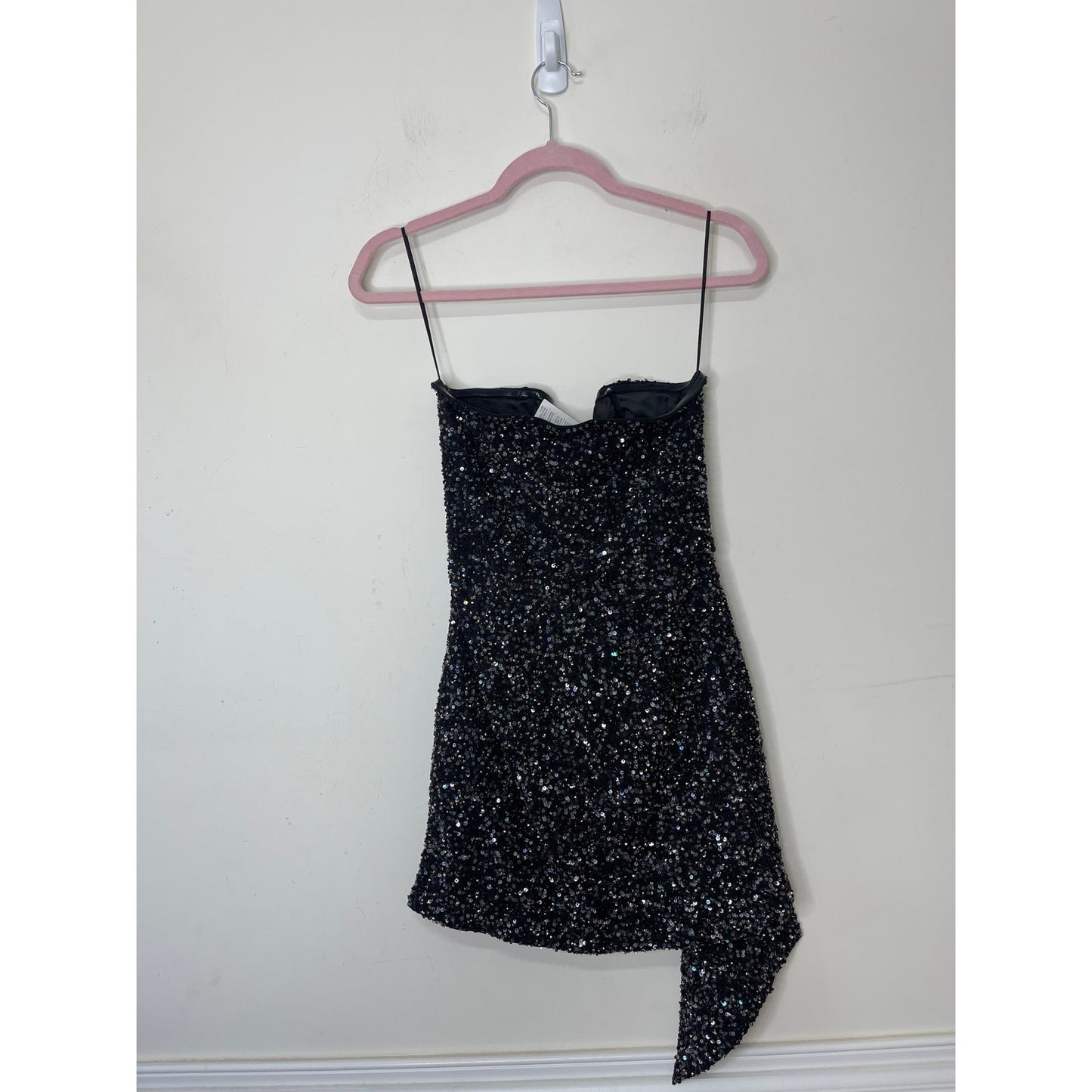 Retrofete Omer Sequin Mini Dress Small Gunmetal Black Embellished Sleeveless