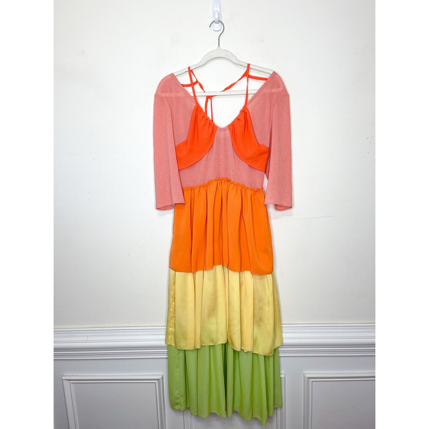 Rejina Pyo Cleo Tie-Back Tiered Maxi Dress Size 12