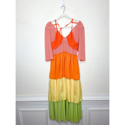 Rejina Pyo Cleo Tie-Back Tiered Maxi Dress Size 12