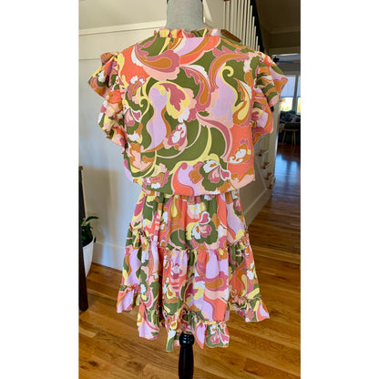 Show Me Your Mumu Wild Dreams Mini Dress in Retro Floral Size XXL Cap Sleeve