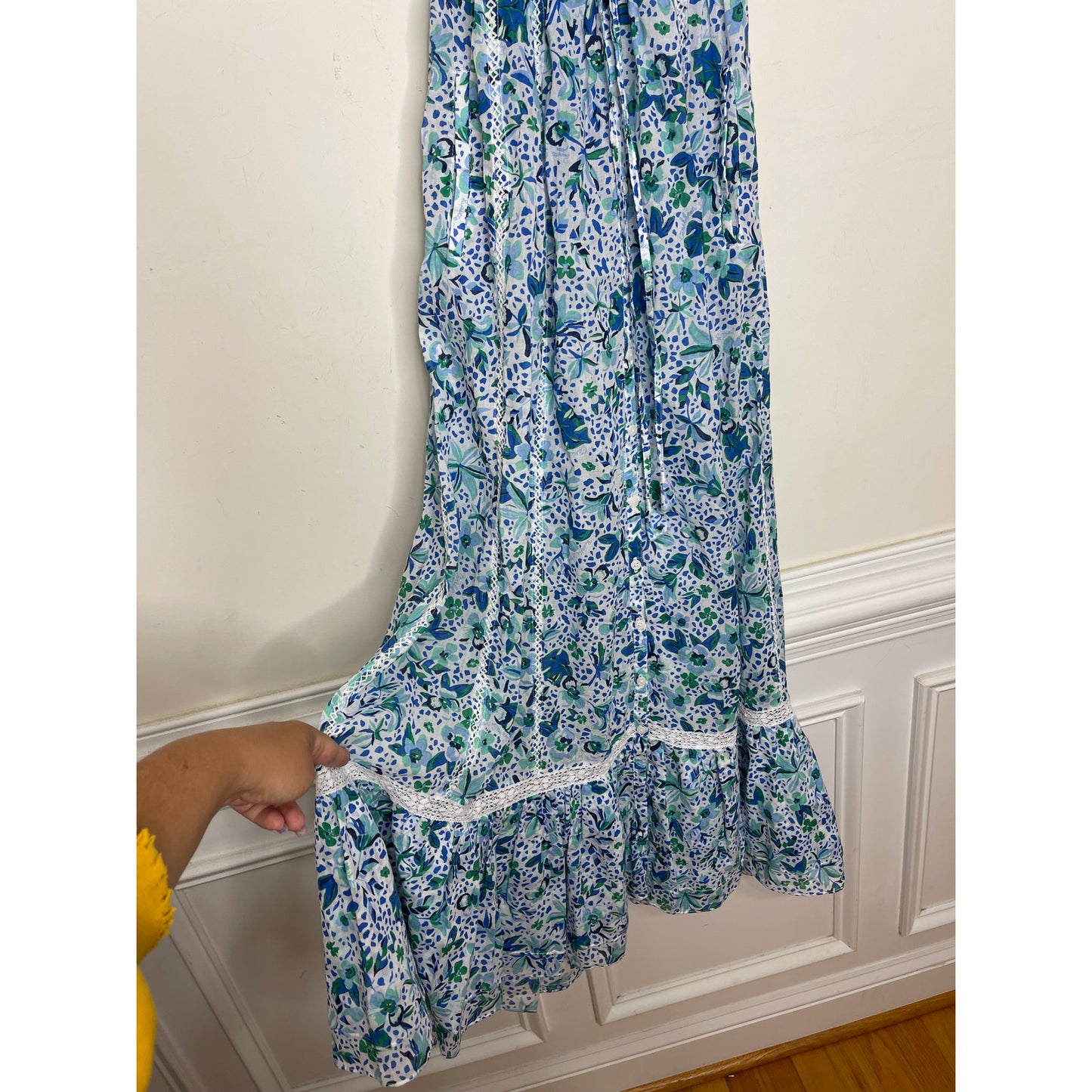 Poupette St. Barth Carine Maxi Dress in Blue Monaco Medium Sleeveless Halter