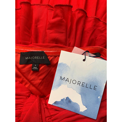 Majorelle Giules Strapless Gown in Cherry Red Dress Medium Ruffle Lined Party