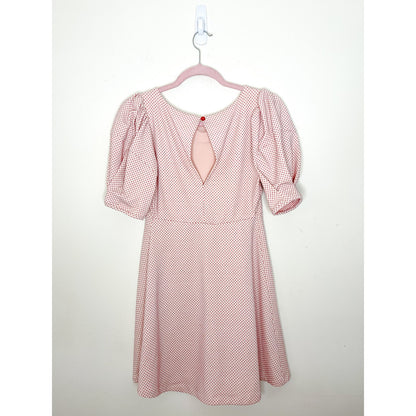 Free People Penelope Pink Polkadot Puff Sleeve Dress Size XS