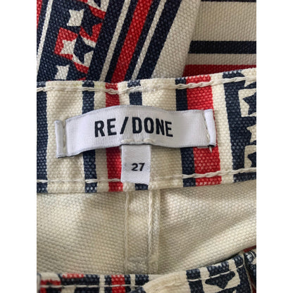 RE/DONE Ford Bootcut Jeans Size 27 Star Stripe Zip Fly High Rise Pockets Cotton