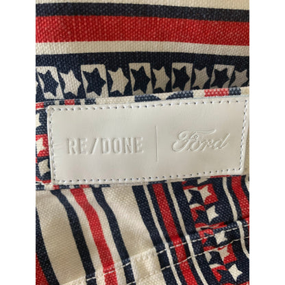 RE/DONE Ford Bootcut Jeans Size 27 Star Stripe Zip Fly High Rise Pockets Cotton