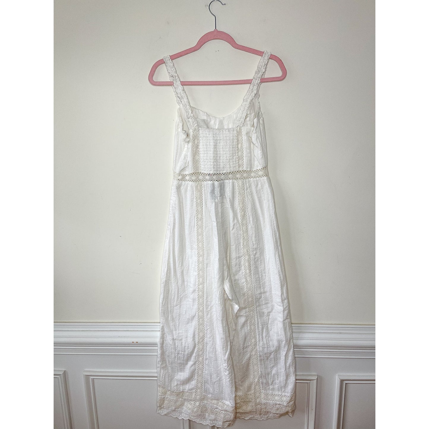 Show Me Your Mumu Greer Eyelet Jumpsuit in White Size Small
