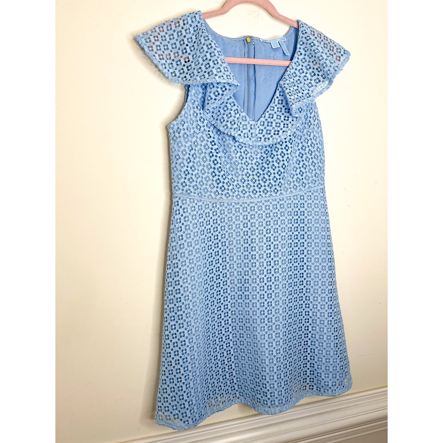 Draper James Blue Lattice A-line Dress Size 6