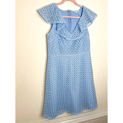 Draper James Blue Lattice A-line Dress Size 6