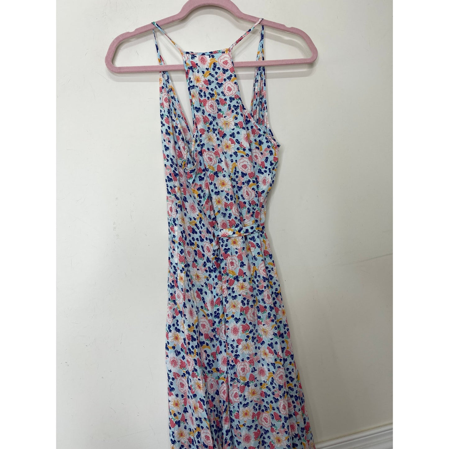 Poupette St. Barth Tamara Floral Wrap Maxi Dress Small Floral Print Sleeveless