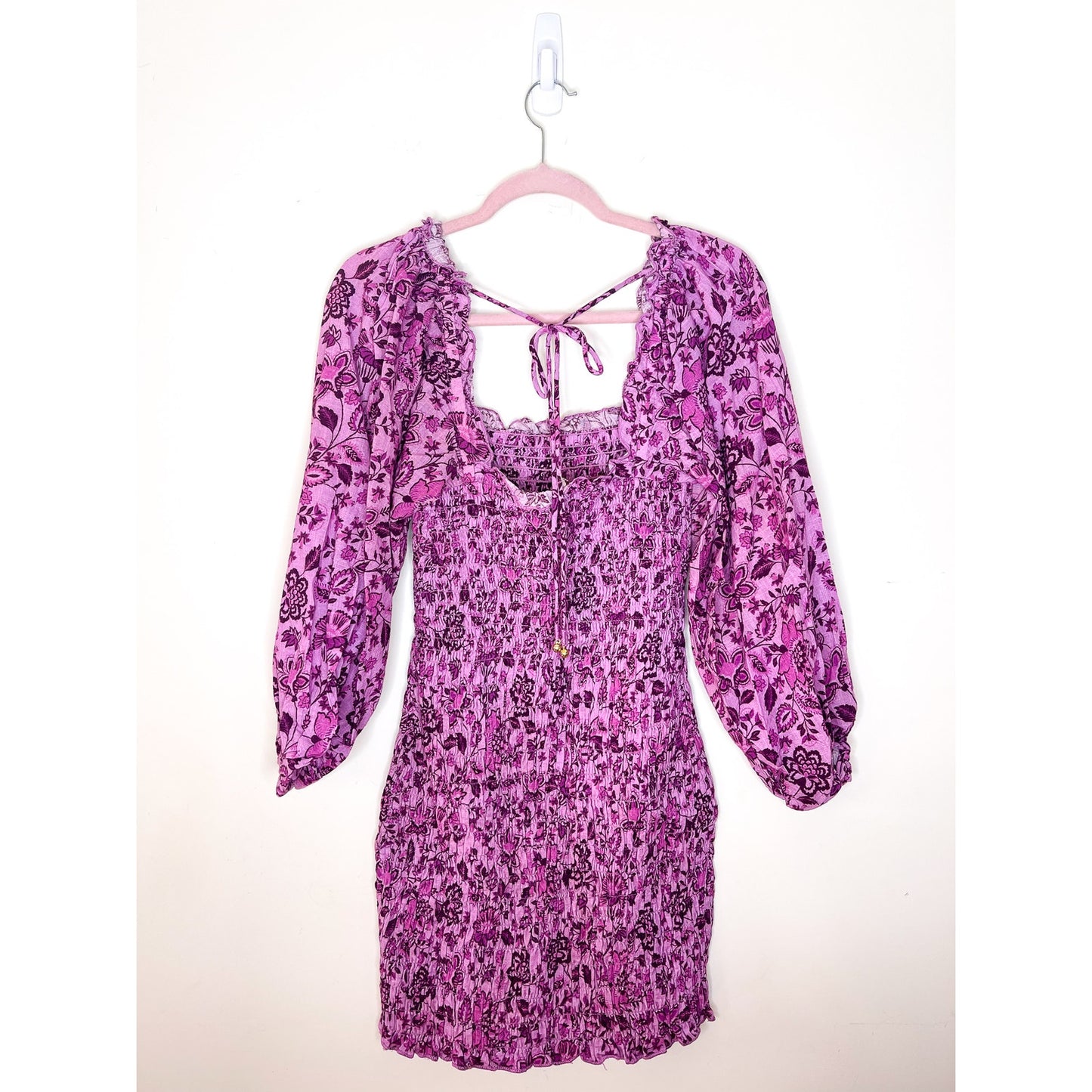 Free People Smock It To Me Mini Dress in Azalea Combo Size XS  FRE362